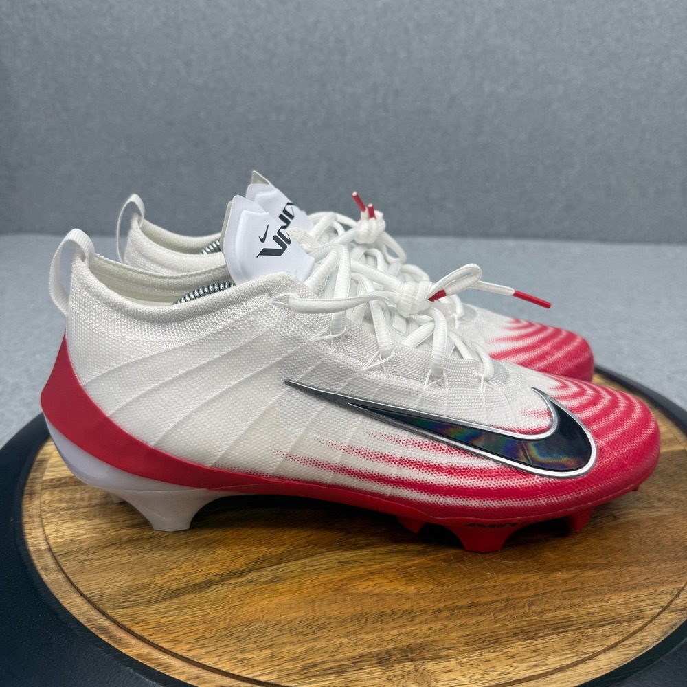 Nike Vapor Edge Elite 360 2 Football Cleats White Red FB3288-102 Mens 10